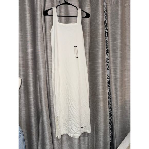 Nike women's square neck maxi dress in white size small - NEW - Picture 1 of 5